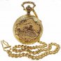 Locomotive Train Pocket Watch Gold Union Pacific Memorial with Day & Date NIB