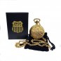 Locomotive Train Pocket Watch Gold Union Pacific Memorial with Day & Date NIB