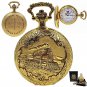 Locomotive Train Pocket Watch Gold Union Pacific Memorial with Day & Date NIB