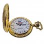 Memorial Gold UNION PACIFIC Locomotive Pocket Watch 48 MM with Day & Date NIB