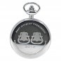 Memorial Silver UNION PACIFIC Locomotive Pocket Watch 47 MM with Date NIB C89