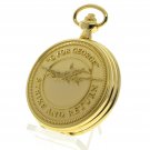Gold Pocket Watch Set G FOR GEORGE Lancaster Bomber with Chain Gold Pocket Watch Set G FOR GEORGE Lancaster Bomber with Chain