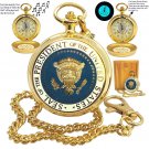 Gold Pocket Watch Set US Presidency 53 mm with Melody Luminous Dial and Wood Box Gold Pocket Watch Set US Presidency 53 mm with Melody Luminous Dial and Wood Box