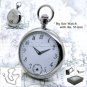 Pocket Watch with Small Second 2 Inches Men Big Size Silver Tone with Fob Chain
