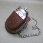 DAKOTA Pocket Watch Men STEEL Case Pocket Watch with Leather Pouch and Fob Chain
