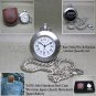 DAKOTA Pocket Watch Men STEEL Case Pocket Watch with Leather Pouch and Fob Chain