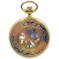 Mechanical Pocket Watch Gold 17 Jewels Skeleton Big 50 mm Men Chain & Box C90
