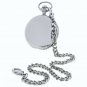 Pocket Watch 17 Jewels Mechanical Skeleton Silver Color Men with Fob Chain P42
