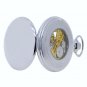 Pocket Watch 17 Jewels Mechanical Skeleton Silver Color Men with Fob Chain P42