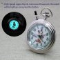 Antique Mickey Mouse Animal Kingdom Pocket Watch Gift Set Leather Pouch + Chain