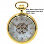 Pocket Watch 14K Gold Plated Men Big Heavy Brass Watch MOP Dial + MOP Stone C92