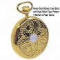 Pocket Watch 14K Gold Plated Men Big Heavy Brass Watch MOP Dial + MOP Stone C92