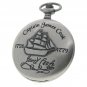 Captain James Cook Memorial Silver Color Pocket Watch Men Gift Set on Fob Chain