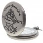 Captain James Cook Memorial Silver Color Pocket Watch Men Gift Set on Fob Chain