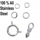 STEEL Albert Swivel Clasp Pocket Watch Clasp Bolt Ring Clasp Dog Clip Set Repair