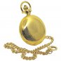 Gold Pocket Watch Mechanical Skeleton Full Hunter Arabic Dial on Fob Chain 47 MM