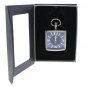 Pocket Watch SQUARE Solid Stainless Steel Case Curve Mineral Len Fob Chain P257