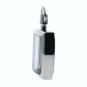 Square Silver Color Pocket Watch Solid Stainless Steel Case Curve Mineral Len Fob Chain P252