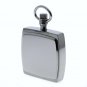 Square Silver Color Pocket Watch Solid Stainless Steel Case Curve Mineral Len Fob Chain P252