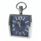 Square Pocket Watch Solid Stainless Steel Case Curve Mineral Len Fob Chain P254