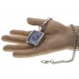 Square Pocket Watch Solid Stainless Steel Case Curve Mineral Len Fob Chain P254