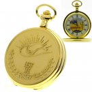 LEST WE FORGET Memorial Gold Pocket Watch 53 MM Men Gift Set with Fob Chain