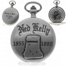 NED KELLY Memorial Silver Color Pocket Watch Men Gift Set with Fob Chain C74 NED KELLY Memorial Silver Color Pocket Watch Men Gift Set with Fob Chain C74