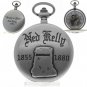 NED KELLY Memorial Silver Color Pocket Watch Men Gift Set with Fob Chain C74
