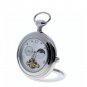 Pocket Watch Mechanical Tourbillon Design Moon Phase Silver Small Second 46 MM P110