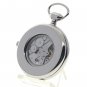 Pocket Watch Mechanical Tourbillon Design Moon Phase Silver Small Second 46 MM P110
