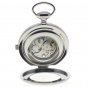Pocket Watch Mechanical Tourbillon Design Moon Phase Silver Small Second 46 MM P110