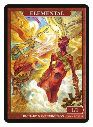 Limited Edition Elemental (Young Pyromancer) Token for MTG (by Richard Kane Ferguson)