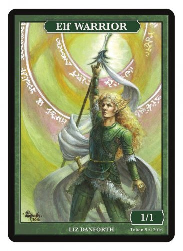 Limited Edition Elf Warrior Token for MTG ( Art by Liz Danforth)