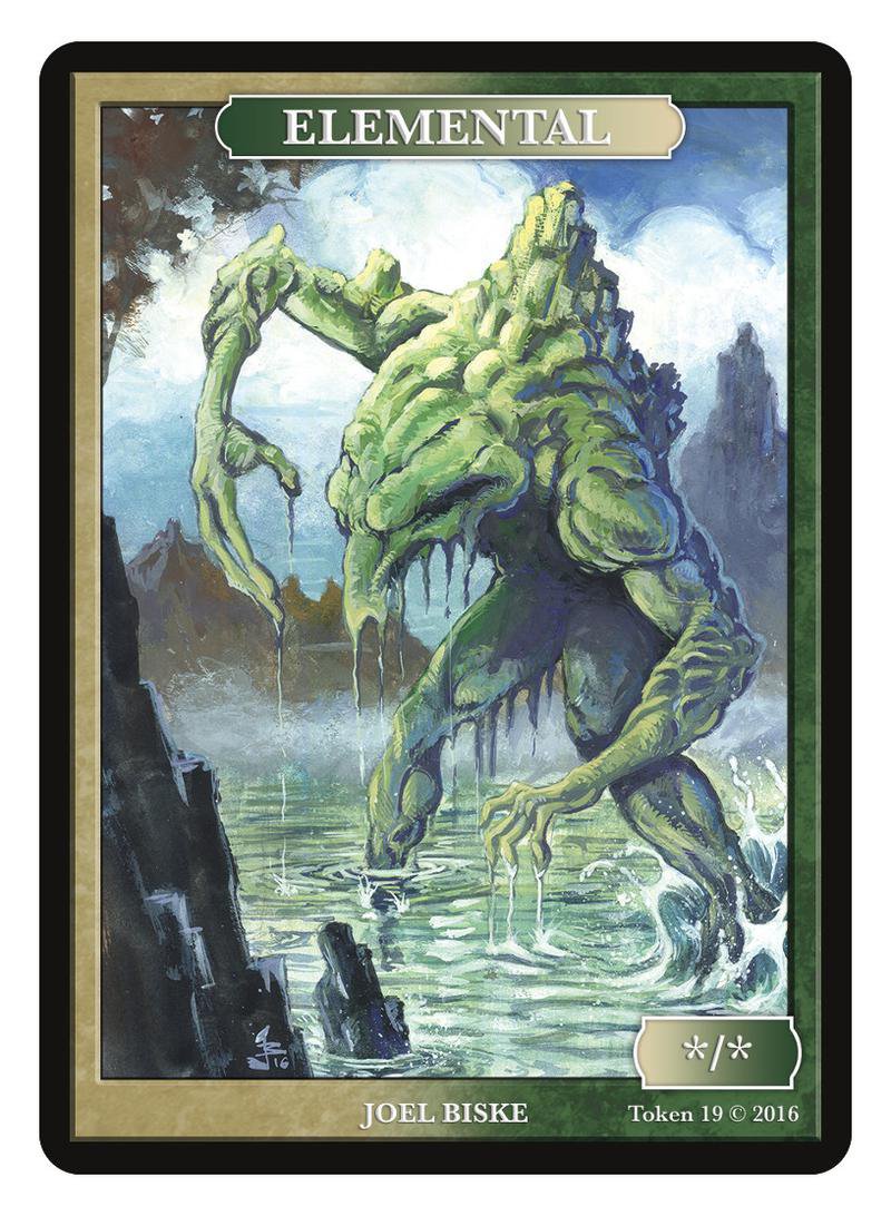 Limited Edition Green White Elemental Token for MTG ( Art by Joel Biske)