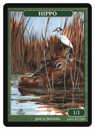 Limited Edition Hippo Token for MTG ( Art by Jeff A. Menges)