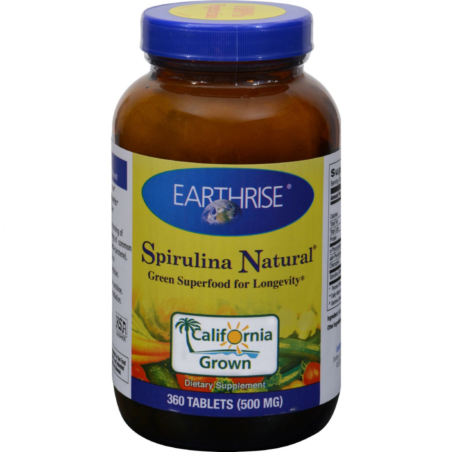 Earthrise Spirulina Natural 500 mg 360 Tablets