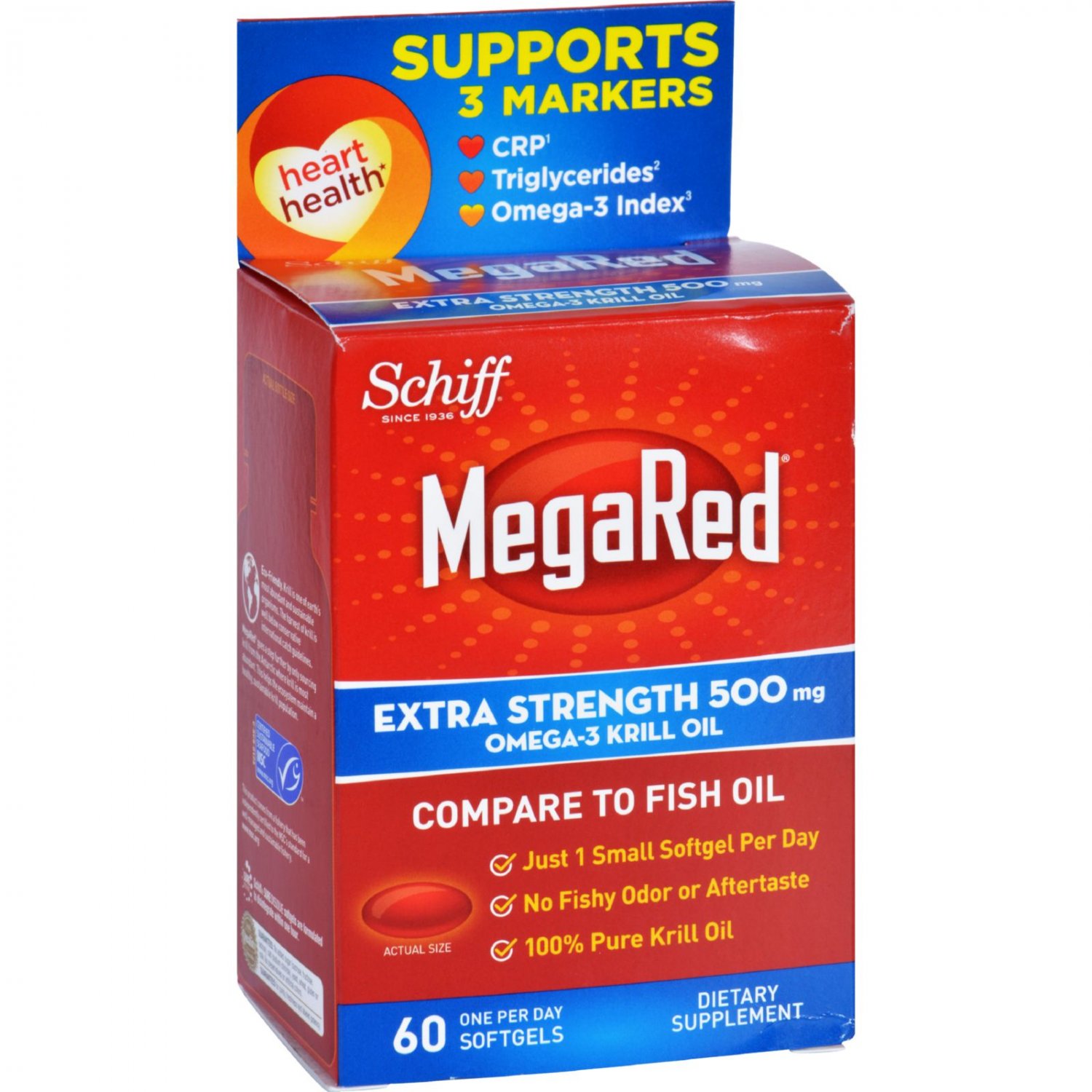 Schiff Vitamins Omega 3 Krill Oil MegaRed Extra Str 500 mg 60