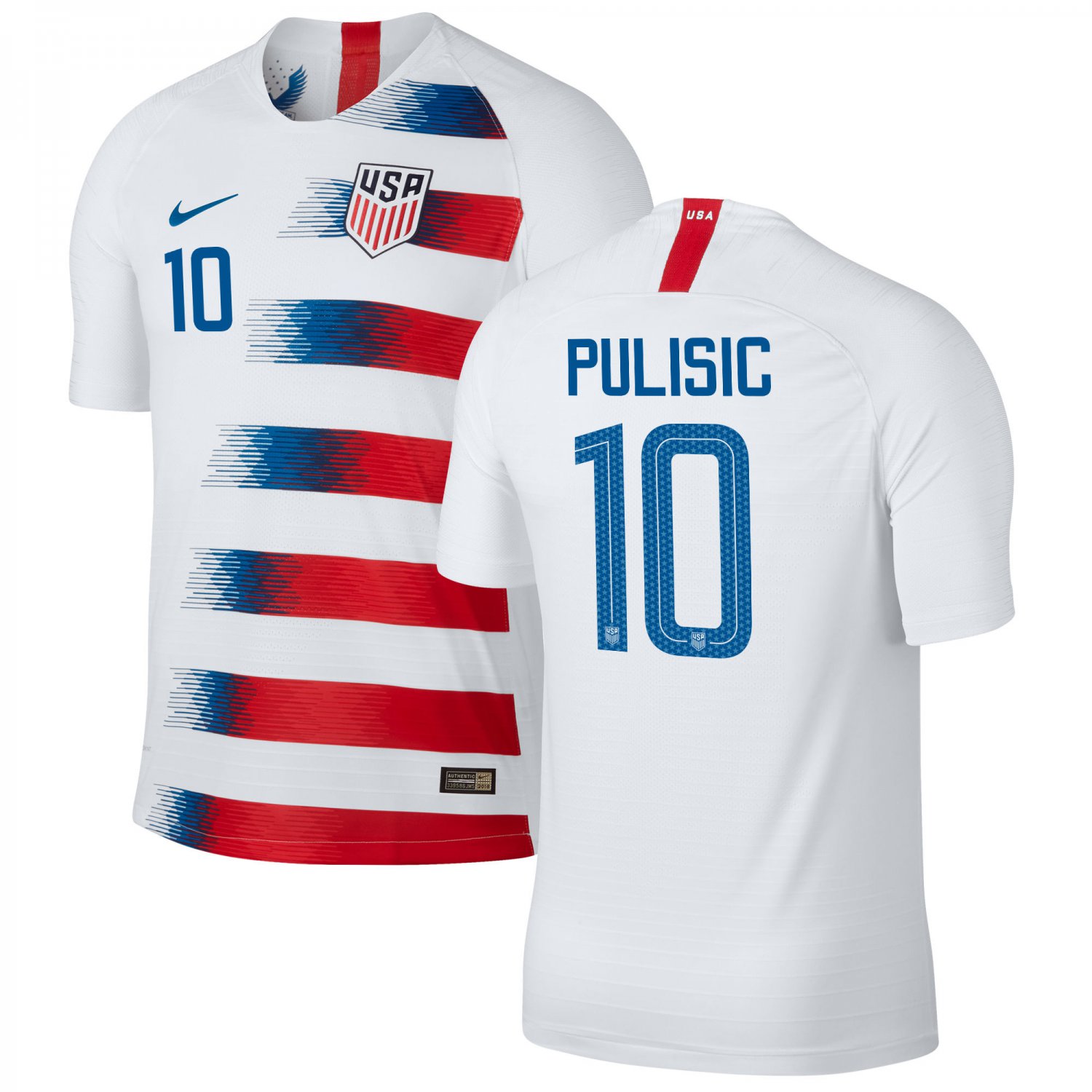 Christian Pulisic #10 USMNT USA Home 20182019 SOCCER Jersey – White