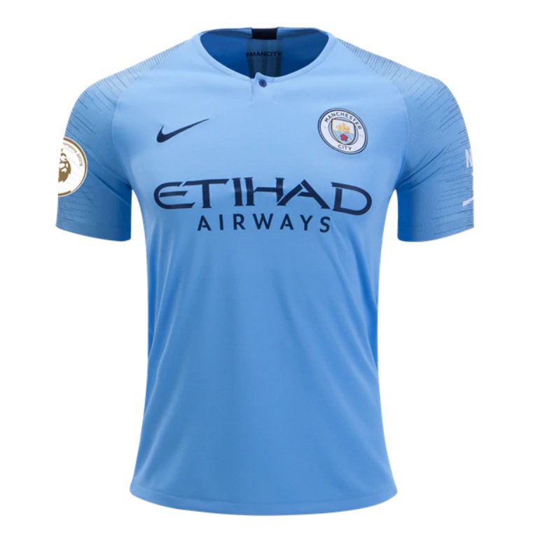 Mahrez #26 Manchester City Home Vapor Match Shirt 2018-19 with printing