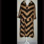 Vintage 1970's Polyester Double Knit Dress Tan & Black New Old Stock With Tags