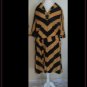 Vintage 1970's Polyester Double Knit Dress Tan & Black New Old Stock With Tags