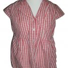 Ladies ❁Short Sleeve Plaid Blouse ❁ Announcements Maternity❁SZ Med ❁ VGC