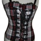 Ladies ❁ Tank Style ❁ Bustier ❁ TRIPP NYC ❁ BLACK Plaid ❁SZ M ❁ EUC