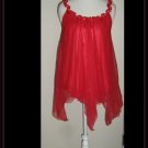 Vintage Nylon And Chiffon Handkerchief Cut Short Nighty SZ Medium