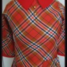 Vintage JC Penney Penn-Prest Dress School Girl Orange Plaid