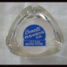 Vintage Clear Glass Triangle Shape Ashtray Bonetti Plumbing