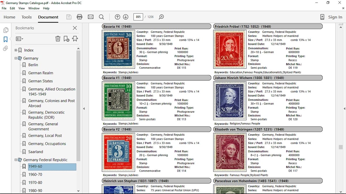 Germany Stamps Catalog 18492017