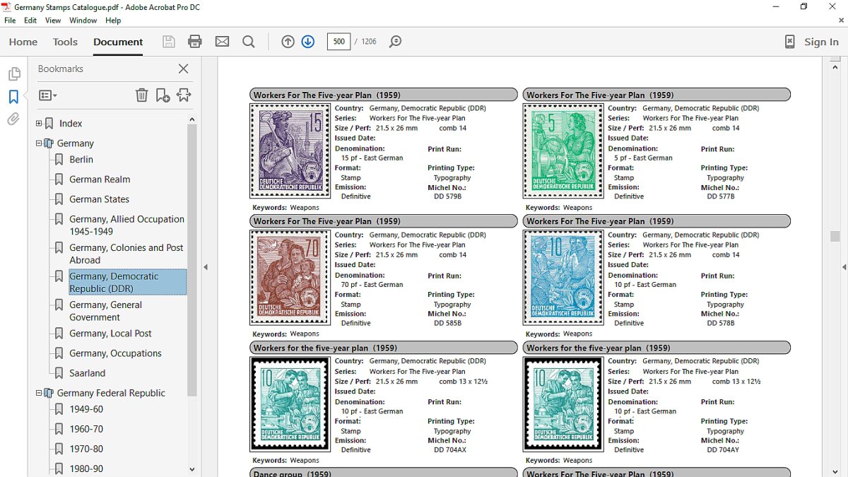 Germany Stamps Catalog 18492017