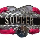 Girls Pink Soccer Bracelet