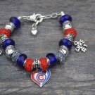 Chicago Cubs Bracelet, Chicago Cubs Jewelry, Baseball Charm Bracelet & Cubs Gift